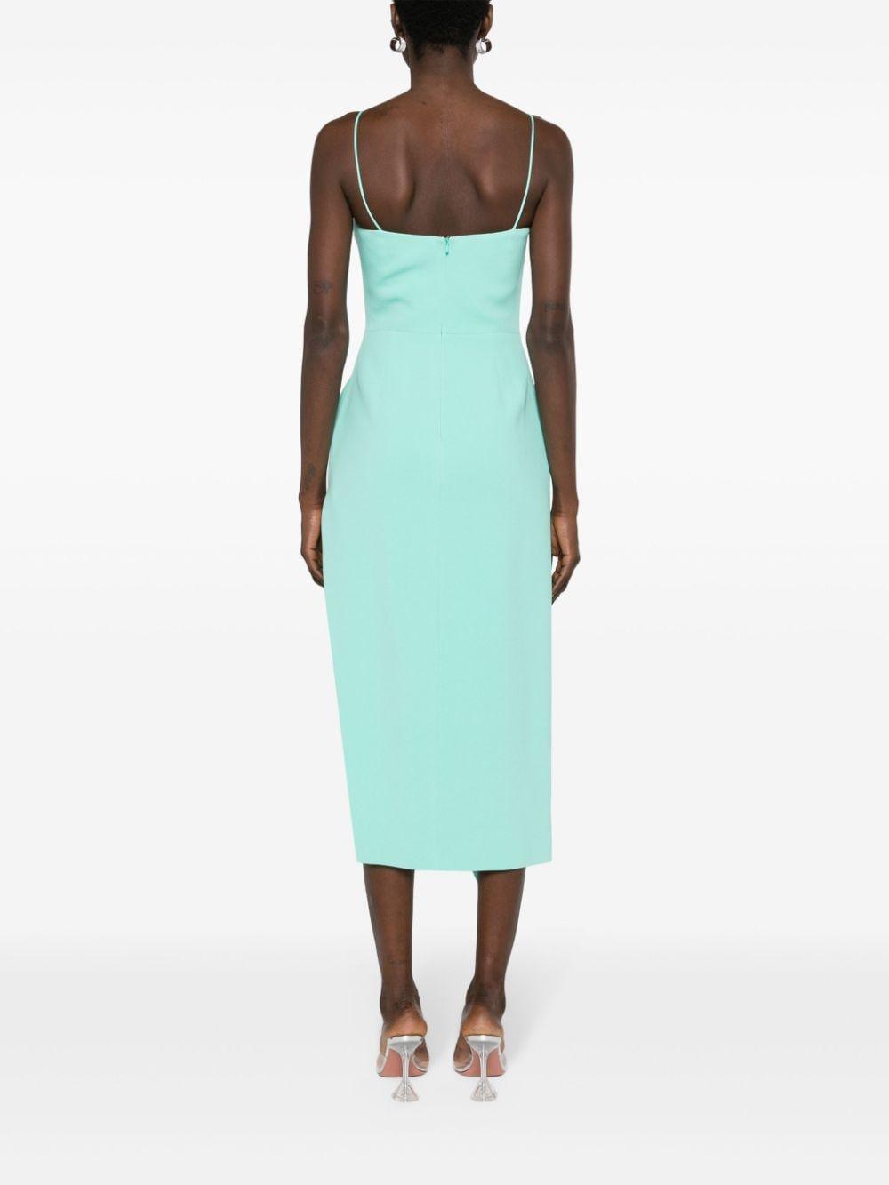 Abito midi in crêpe con dettagli applicati in azzurro - donna 