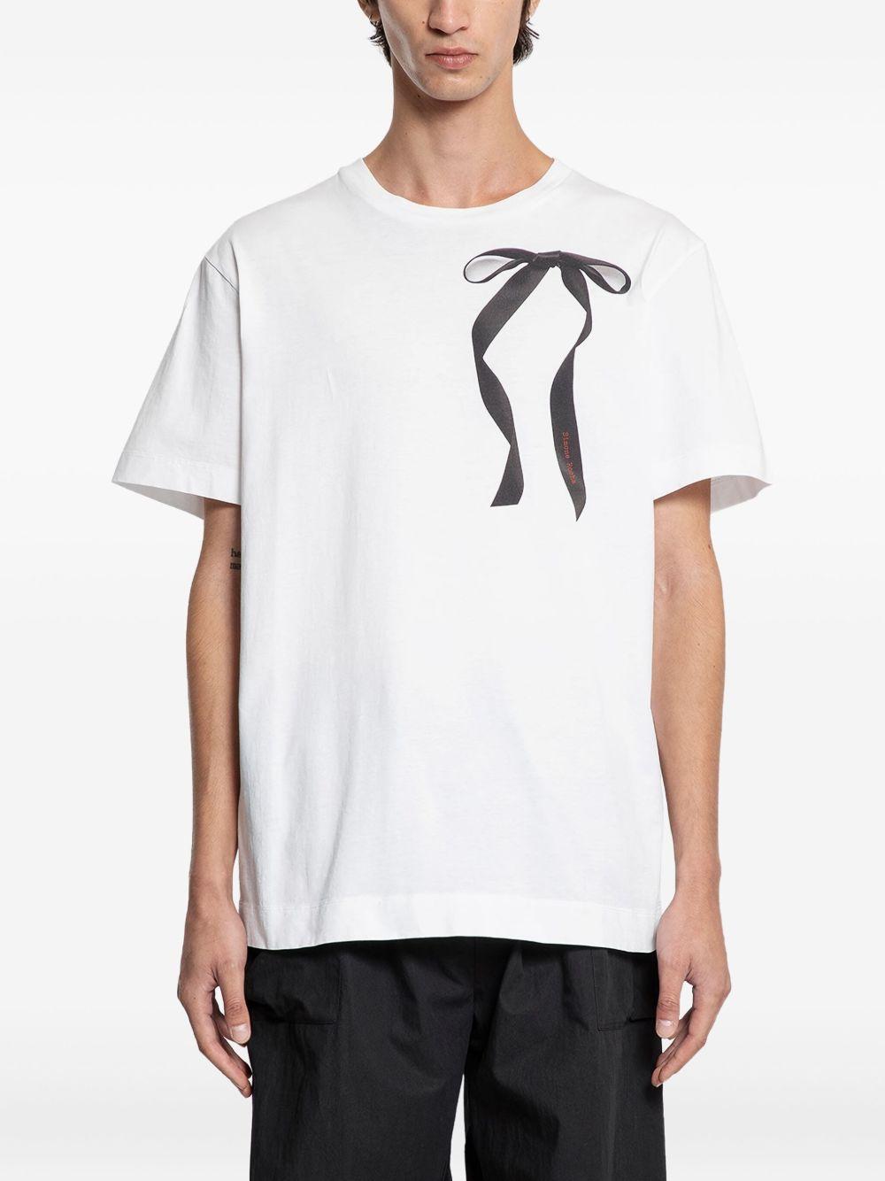 Polo con stampa a nastro in bianco Simone rocha - uomo 