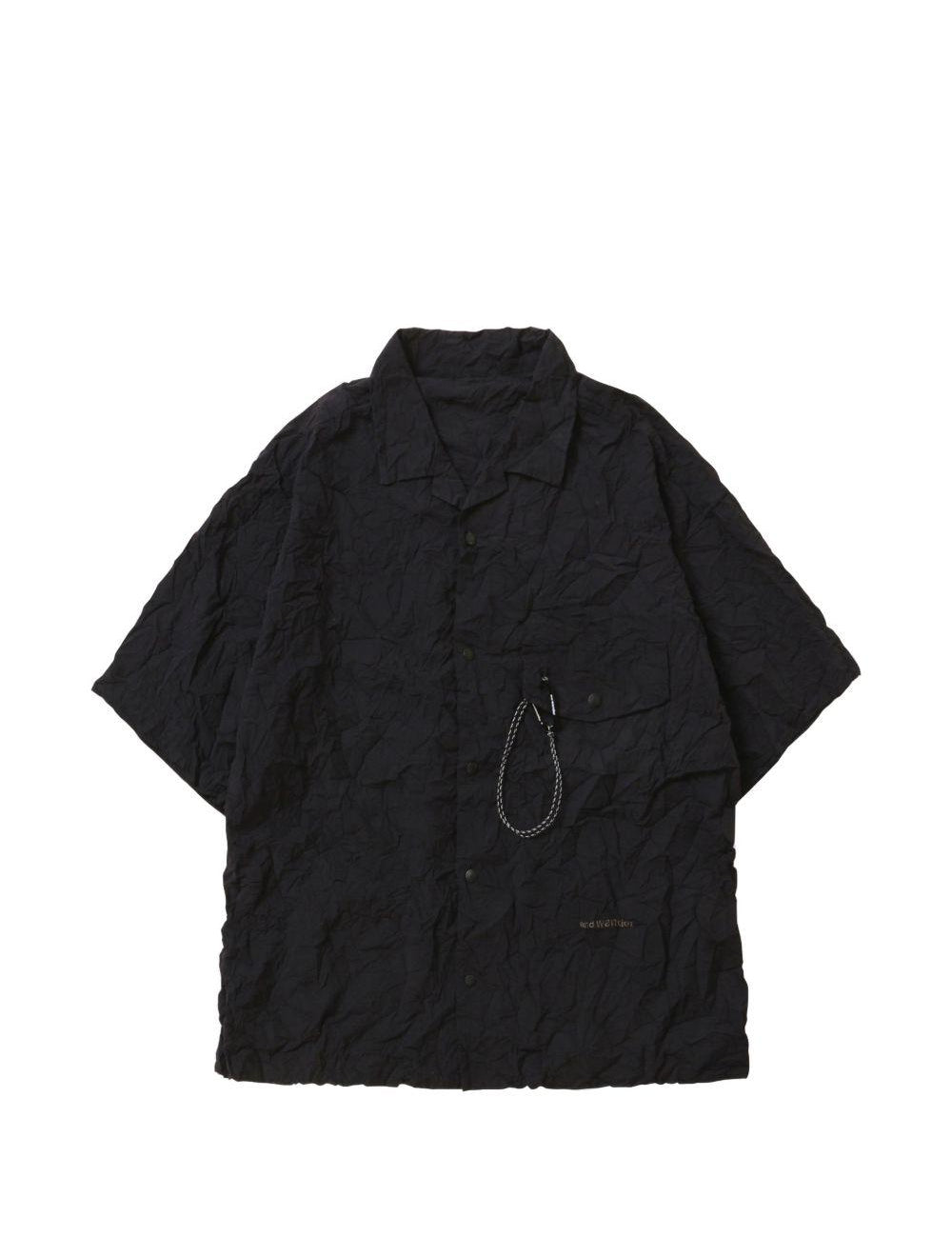 Camicia a maniche corte con tasca in nero And wander - uomo 
