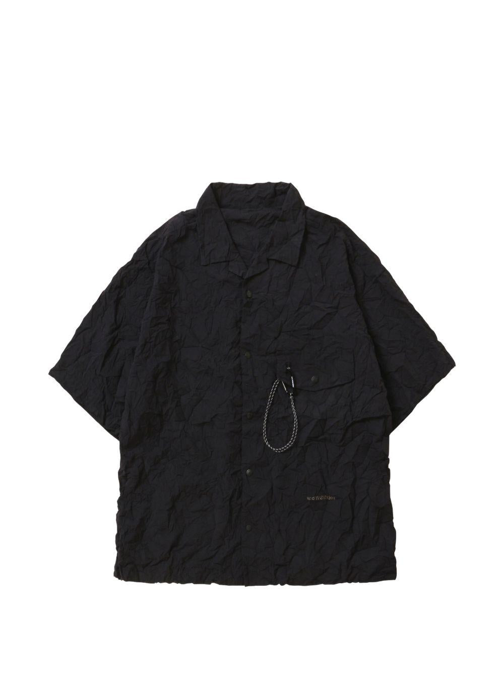 Camicia a maniche corte con tasca in nero And wander - uomo 