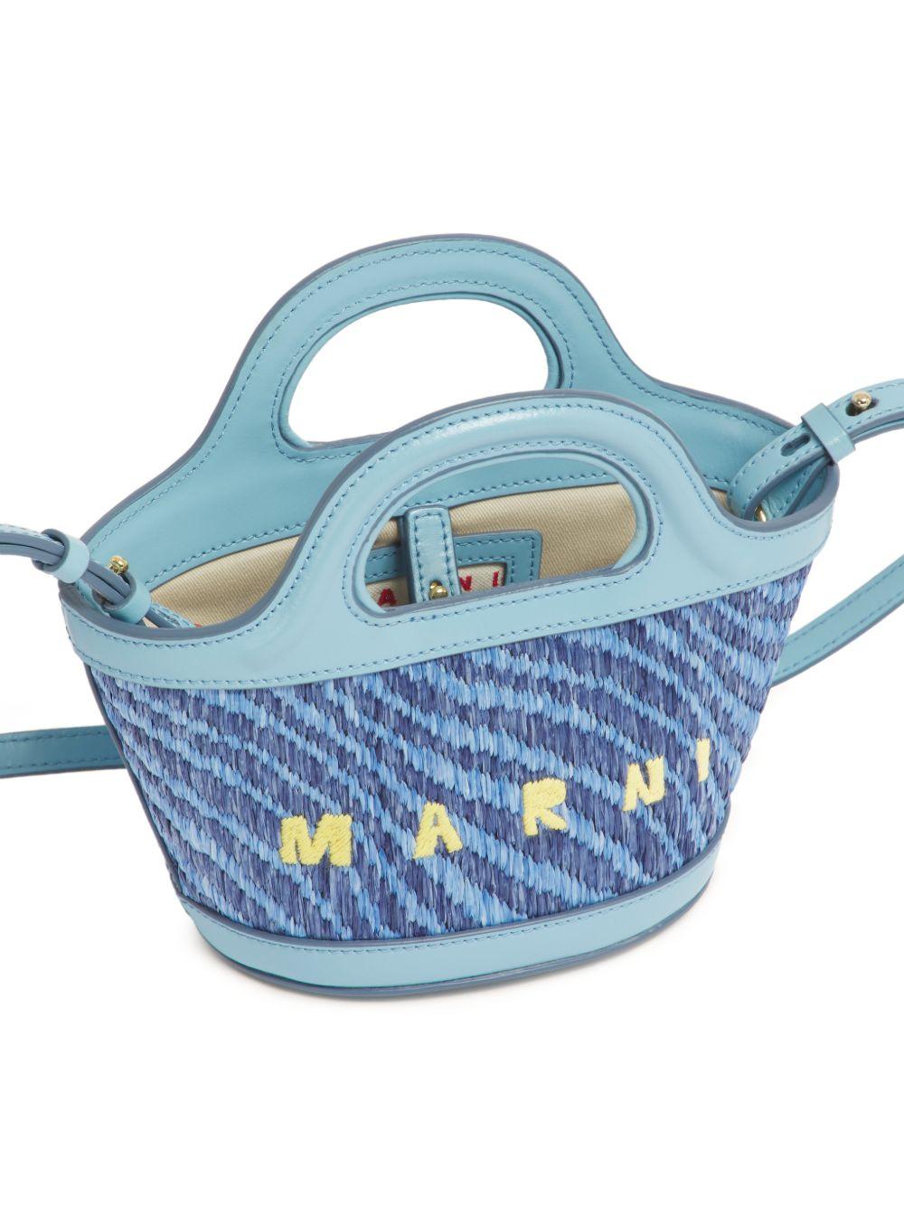 Borsa con logo tropicalia in celeste Marni - donna 