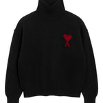 Maglione collo alto con logo in nero Ami Paris - unisex 