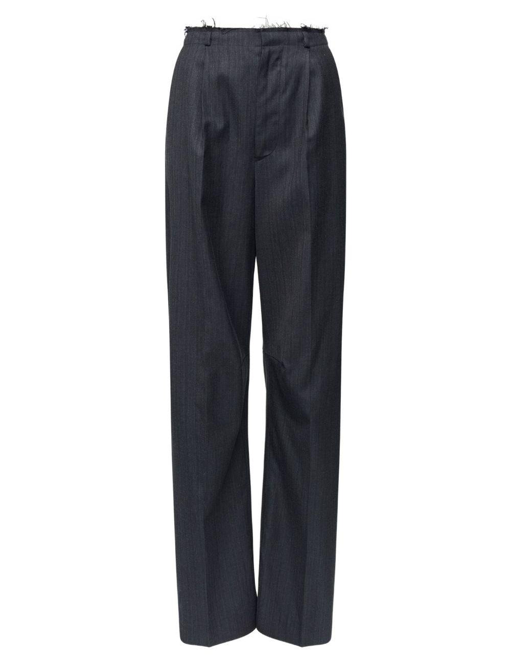 Pantaloni palazzo gessati in grigio scuro MM6 Maison Margiela - uomo 