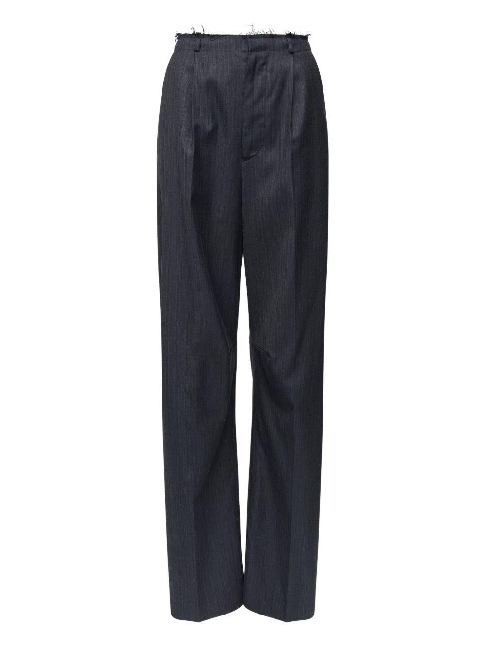 Pantaloni palazzo gessati in grigio scuro MM6 Maison Margiela - uomo 