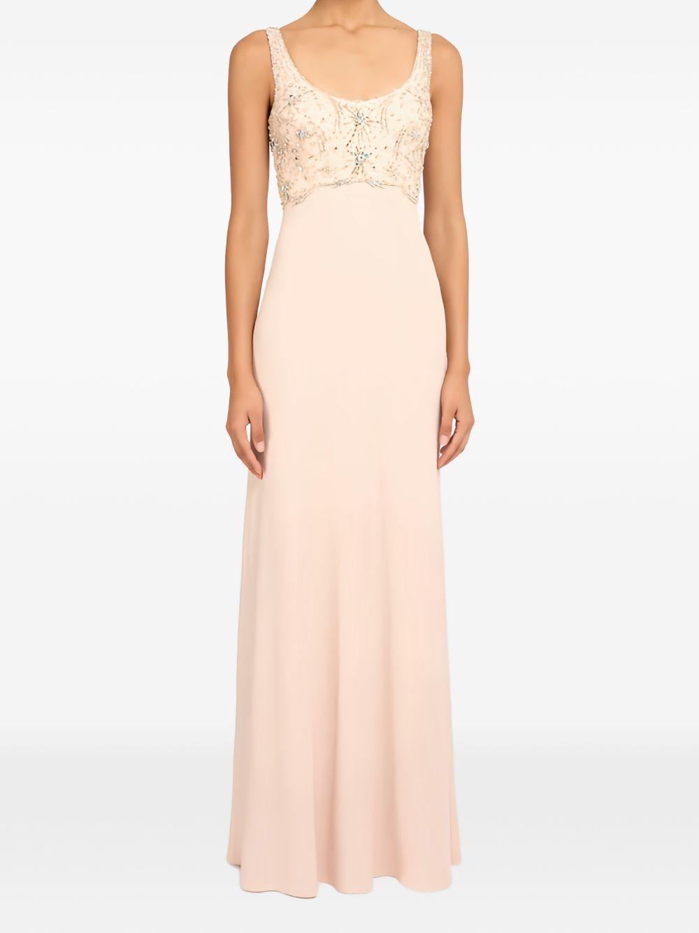 Abito lungo reverie con cristalli in rosa Jenny packham - donna 