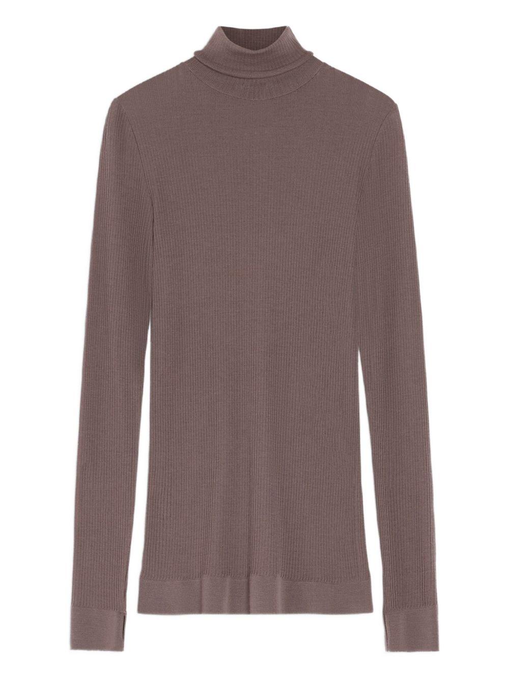 Top a coste a collo alto in grigio Lemaire - donna 