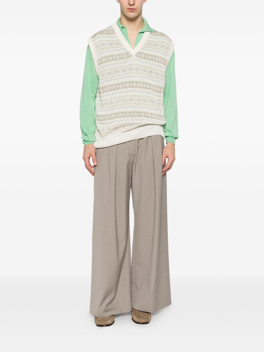 Gilet con fantasia scollo a v in multicolore Kiton - uomo 