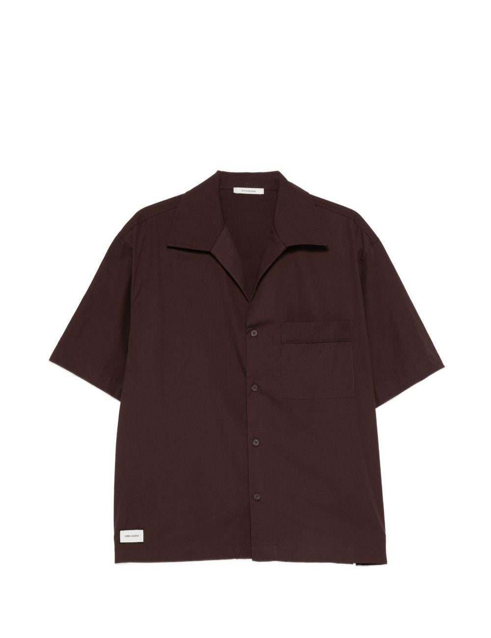 Camicia a maniche corte in marrone Entire studios - unisex 