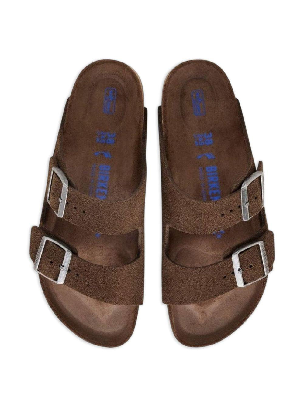 Sandali Arizona in pelle scamosciata con fibbia in marrone Birkenstock - unisex 