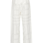 Pantaloni con monogramma ricamato in bianco Toteme - donna 