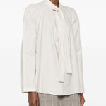 Blusa ascot in bianco LEMAIRE - donna 
