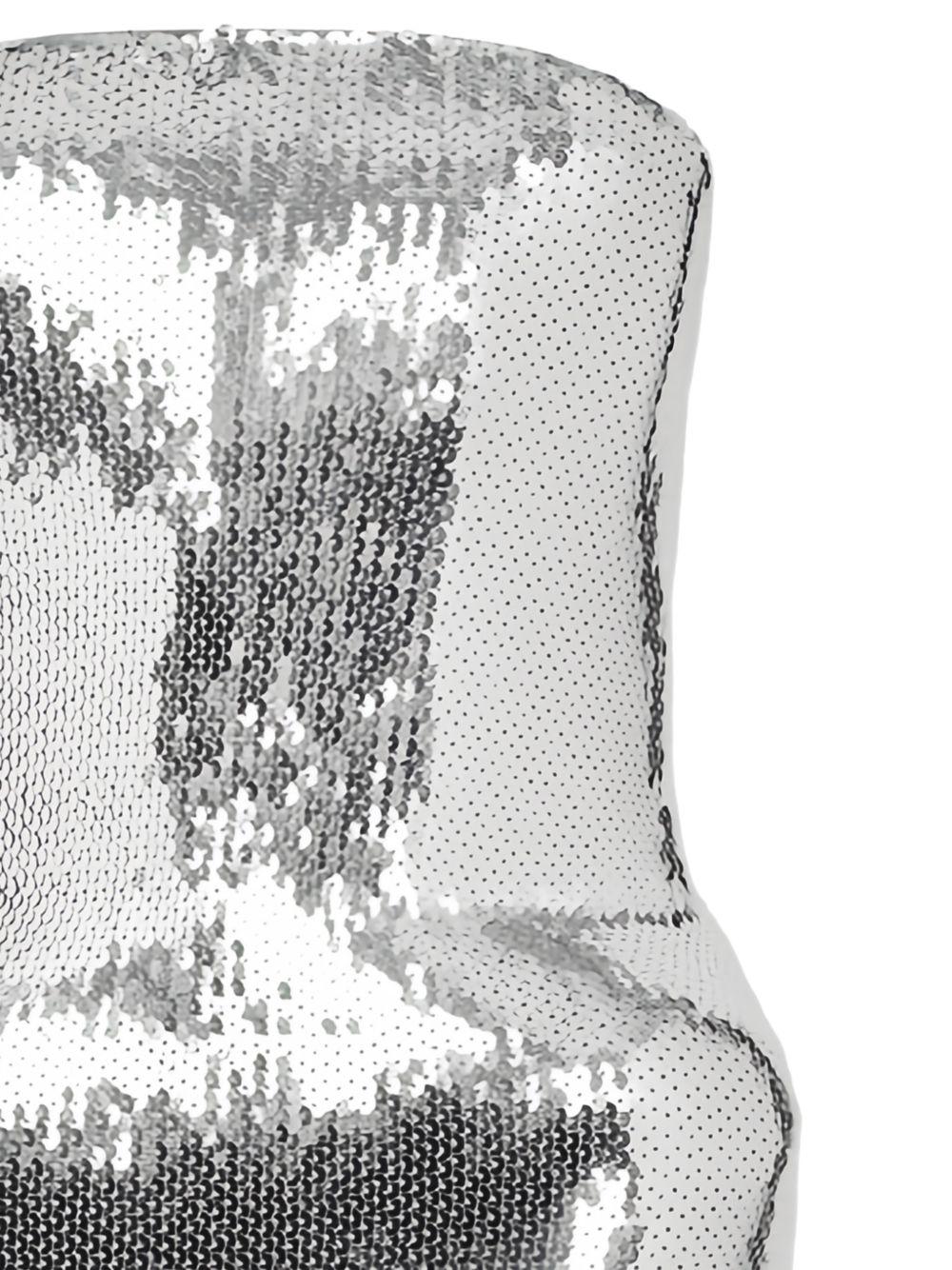 Mini abito con paillettes e fianchi imbottiti in argento David koma - donna 