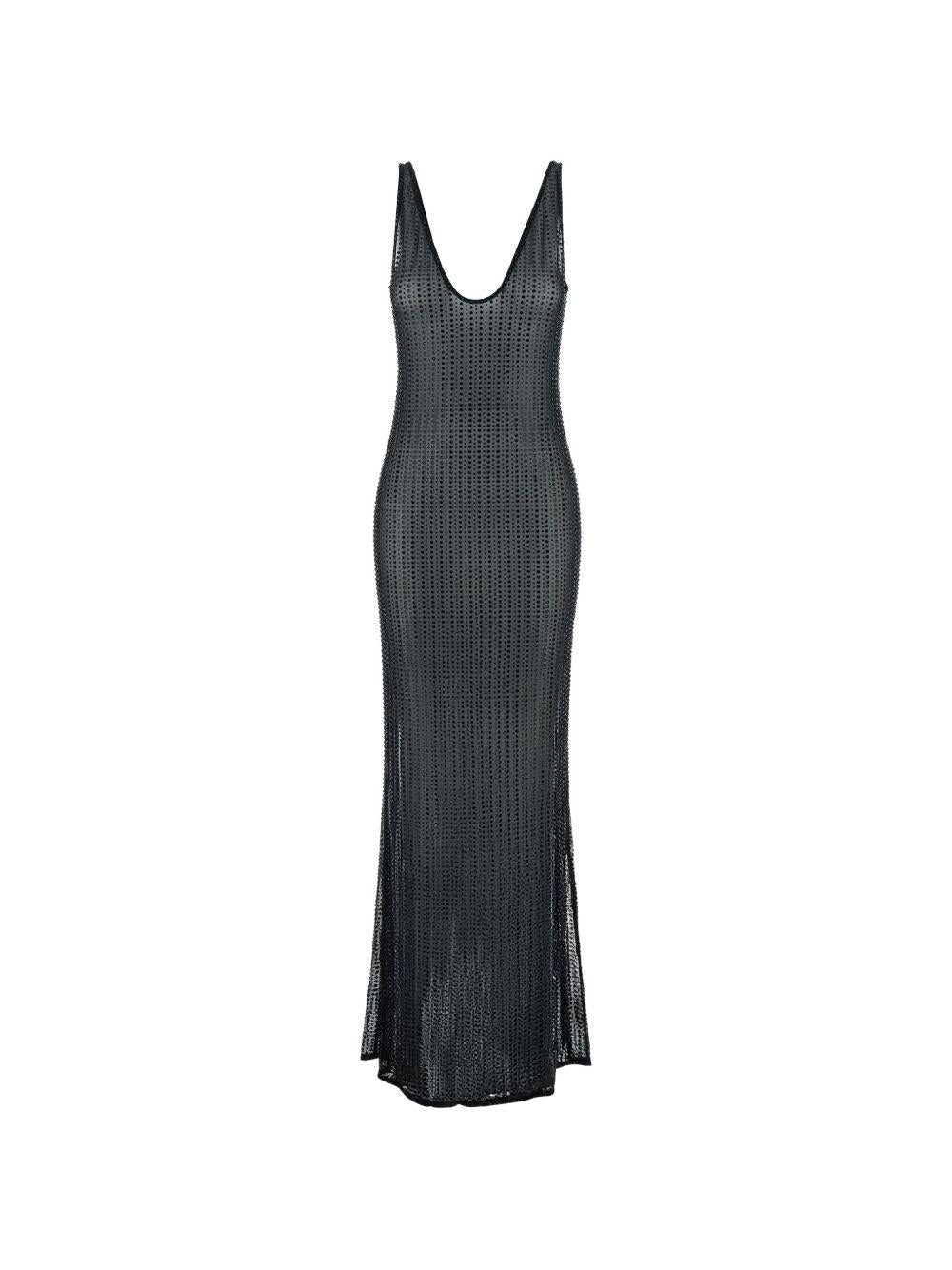 Abito lungo con decorazione in nero Venuja - donna 