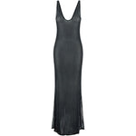 Abito lungo con decorazione in nero Venuja - donna 