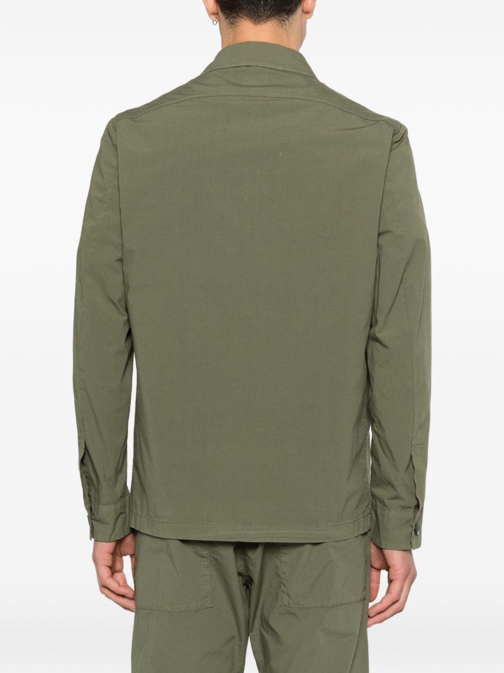 Camicia a maniche lunghe con tasca in verde Barena Venezia - uomo 