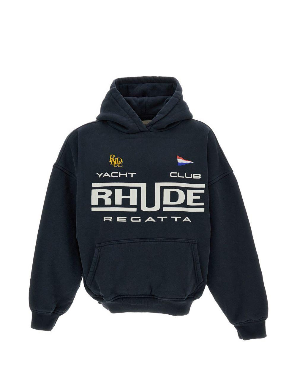 Felpa con tasca a marsupio in nero Rhude - uomo 