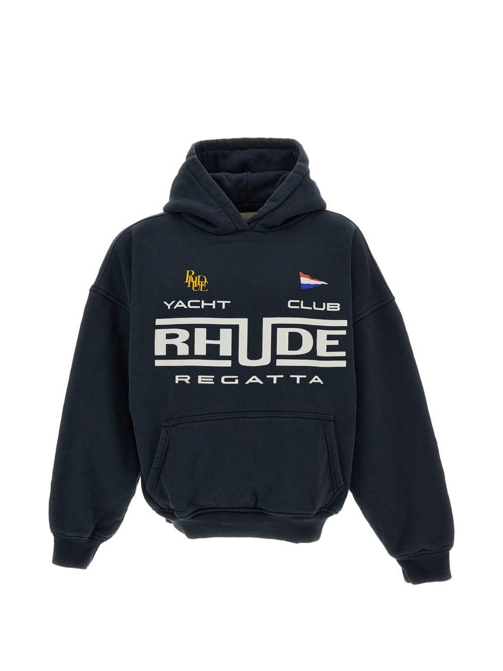 Felpa con tasca a marsupio in nero Rhude - uomo 
