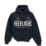 Felpa con tasca a marsupio in nero Rhude - uomo 