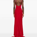 Abito da sera con fiocchi in velluto rosso Alessandra Rich - donna 