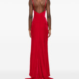 Abito da sera con fiocchi in velluto rosso Alessandra Rich - donna 