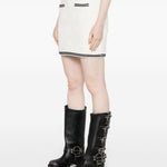 Minigonna con fiocco jacquard in bianco Self-portrait - donna 