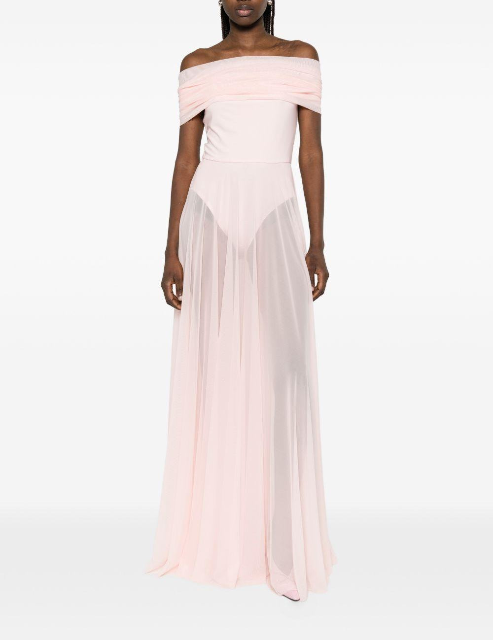 Abito lungo con design satinato in rosa Norma kamali - donna 