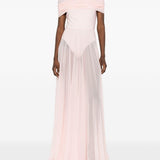 Abito lungo con design satinato in rosa Norma kamali - donna 