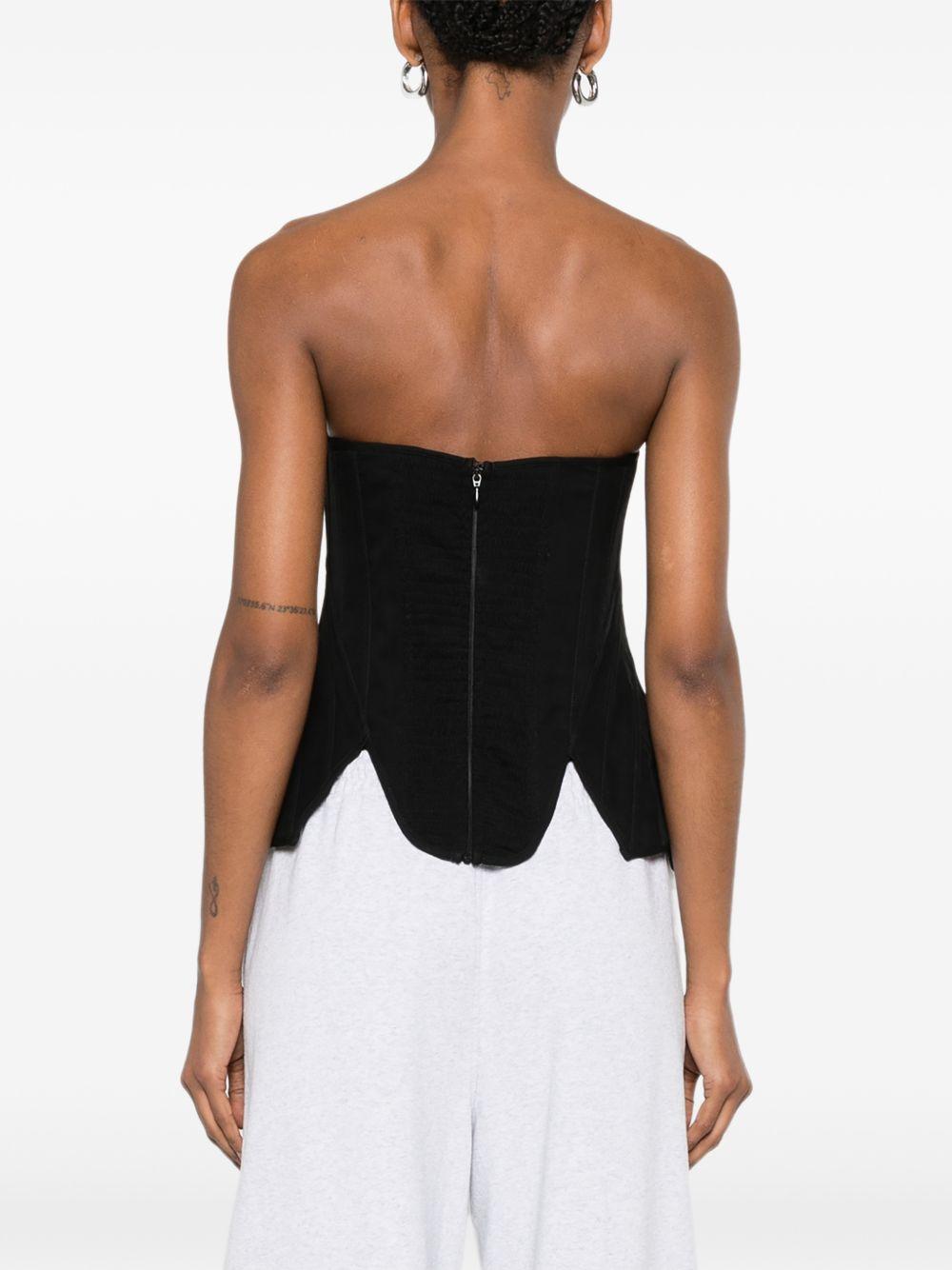 Top stile bustier in nero 