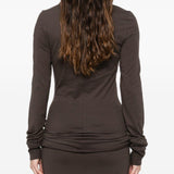 T-shirt a maniche lunghe in cotone grider in marrone Rick Owens x Moncler - unisex<BR/> 
