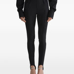 Leggings a vita alta con staffe in nero Mugler - donna 