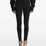 Leggings a vita alta con staffe in nero Mugler - donna 