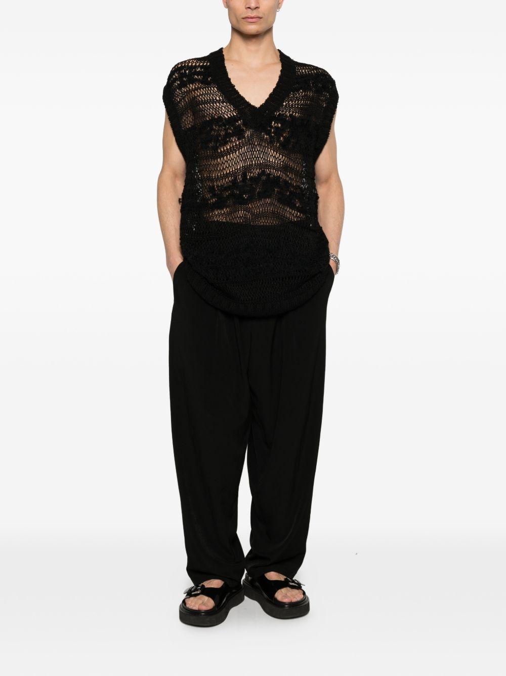 Pantaloni con pieghe frontali in nero Yohji yamamoto - uomo 