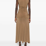 Abito lungo con drappeggio in beige Magda Butrym - donna 