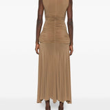 Abito lungo con drappeggio in beige Magda Butrym - donna 