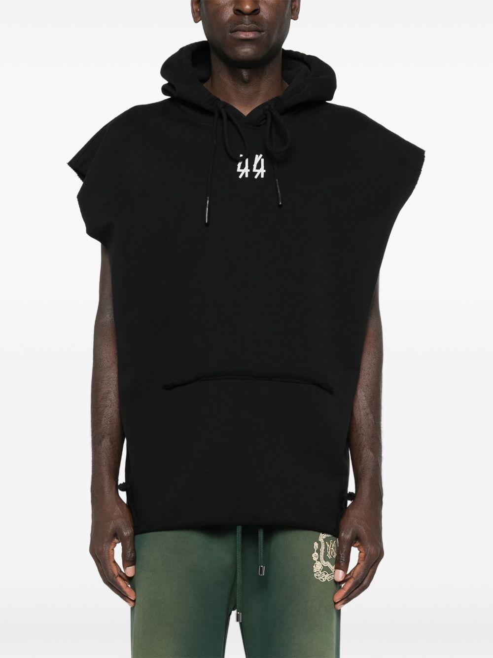 Felpa con cappuccio mini logo in nero 44 label group - uomo 