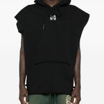 Felpa con cappuccio mini logo in nero 44 label group - uomo 