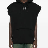 Felpa con cappuccio mini logo in nero 44 label group - uomo 
