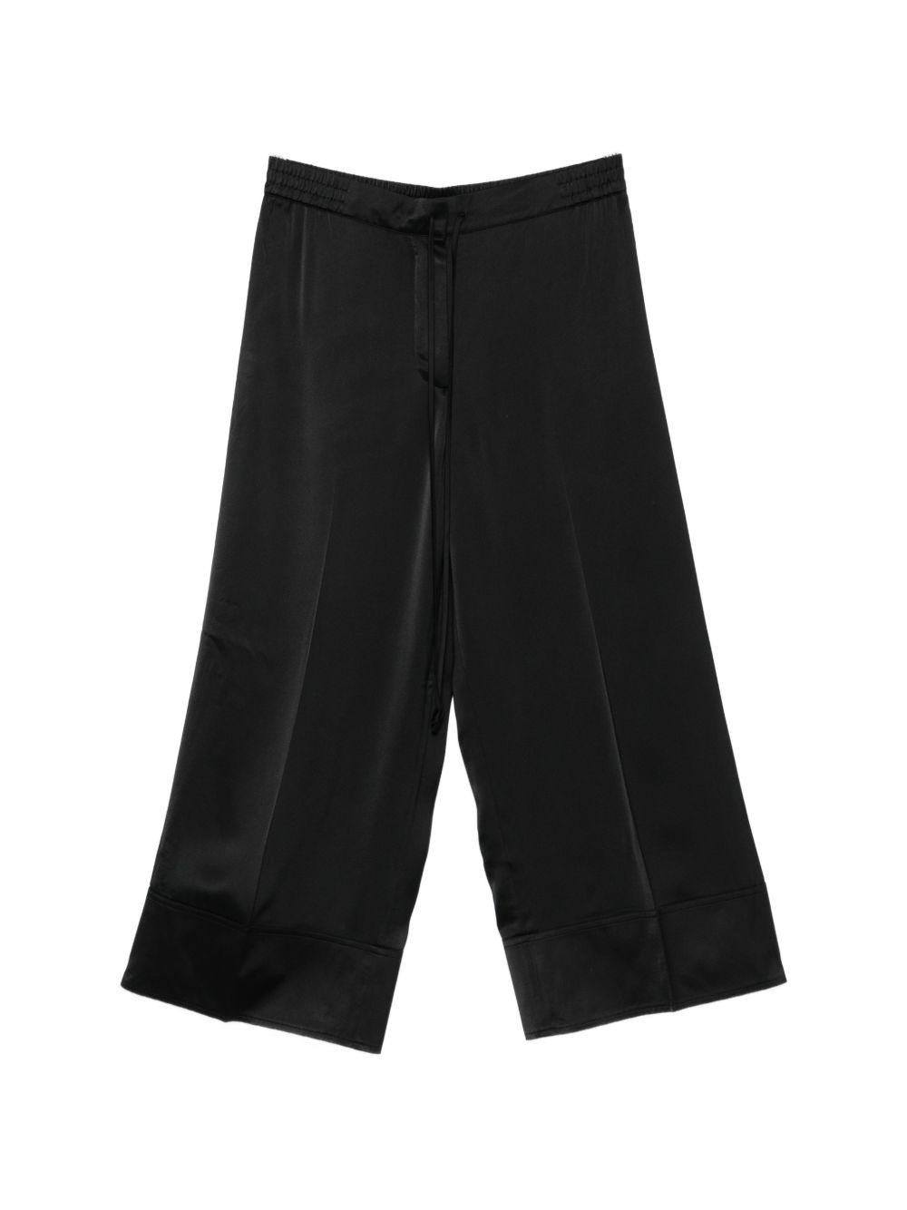 Pantaloni satinati con coulisse in nero Toteme - donna 