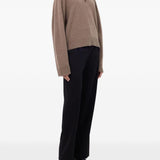 Maglione Polo boxy in beige Loulou De Saison - donna 