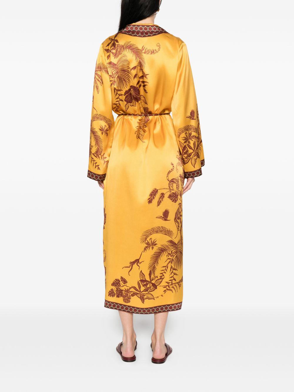 chemisier lungo con cintura in giallo ALEMAIS - donna 