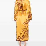 chemisier lungo con cintura in giallo ALEMAIS - donna 