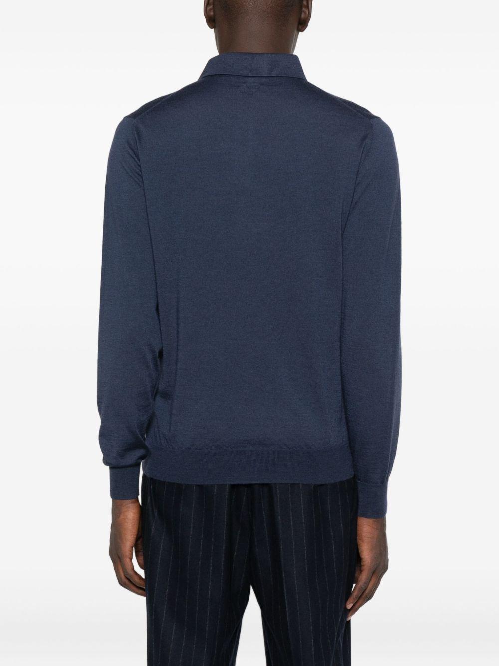Polo a maniche lunghe in blu Lardini - uomo 