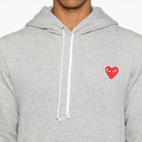 Felpa con applicazione in grigio Comme des garcons play - uomo 