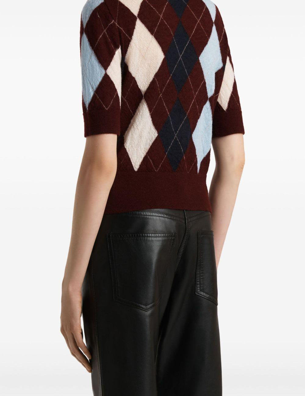 Top a maniche corte in rosso Khaite - donna 