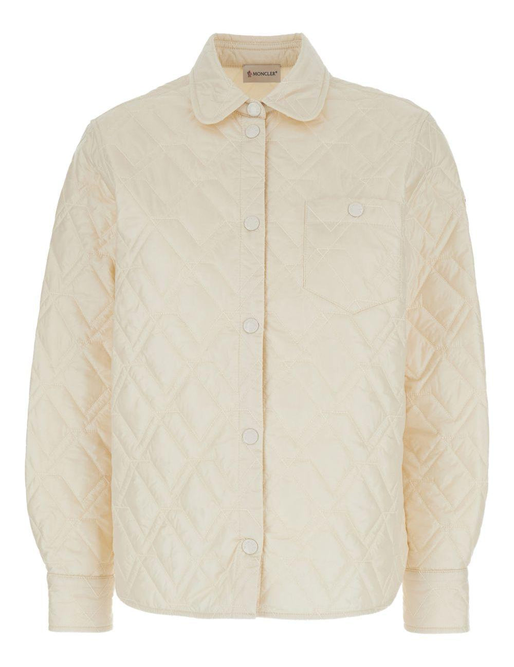 Giacca-camicia con design trapuntato in crema Moncler - donna 