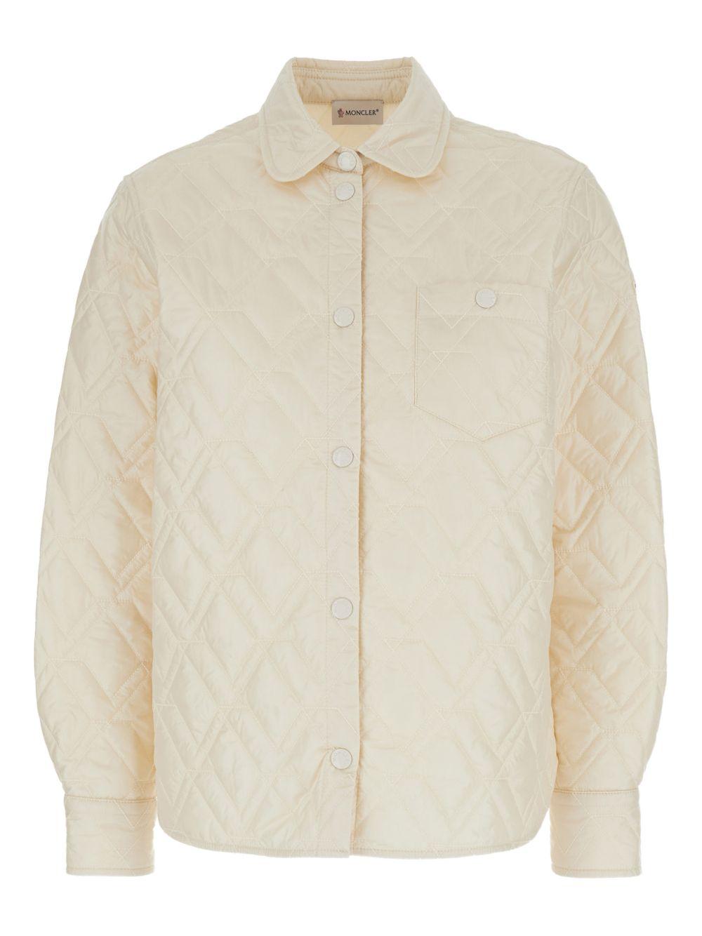 Giacca-camicia con design trapuntato in crema Moncler - donna 