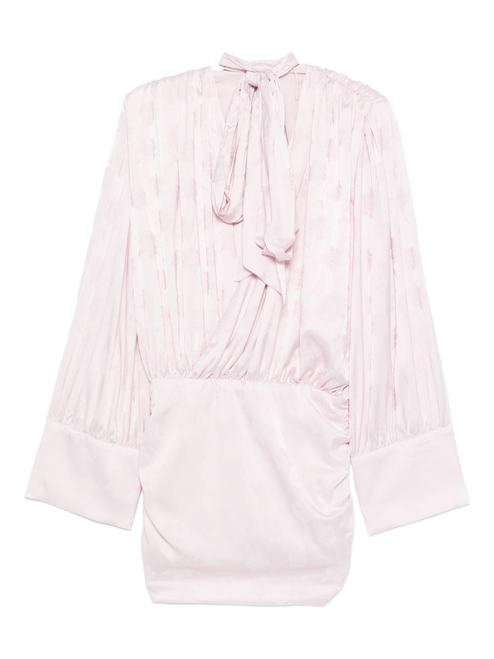 Abito corto a fiori jacquard in rosa Rotate - donna 