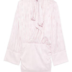 Abito corto a fiori jacquard in rosa Rotate - donna 