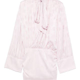 Abito corto a fiori jacquard in rosa Rotate - donna 
