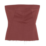 Top stile bando con zip sul retro in rosa Rick owens - donna 